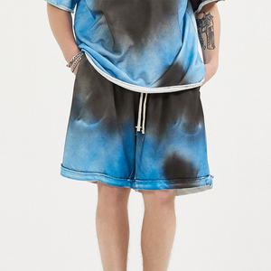 ชุดสั้นสำหรับผู้ชาย,เสื้อยืดแขนสั้นพิมพ์ลายด้วยการจับคู่กางเกงขาสั้นดีไซน์ล่าสุด - Product Image 2