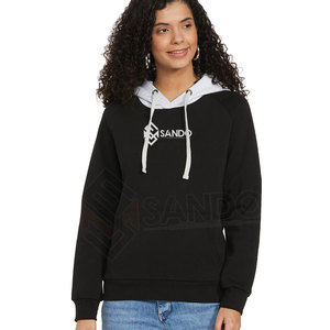 Suéter de cuello redondo de gran tamaño para mujer, ropa bordada personalizada, Jersey de algodón, sudadera con logotipo de lana y estampados personalizados - Product Image 2