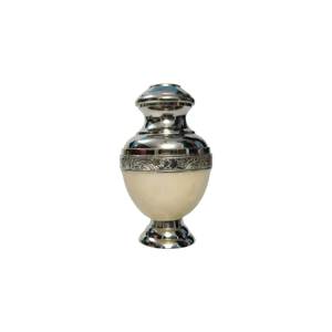 Petite urne souvenir de crémation blanche colorée finie fournitures funéraires pour adultes produit mot cercueil - Product Image 1