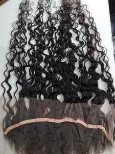Wholesale Cuticle Aligned Raw Hair 13x4 Temple Frontal <b>Tight</b> Curly for Swiss for <b>Lace</b> Frontal Free Sample Vendor Human Hair - Product Image 4