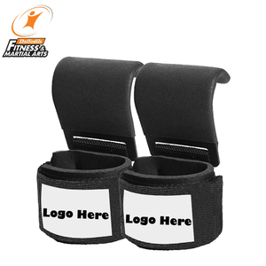 Logo personnalisé sangles de levage en cuir et nylon haltérophilie musculation crochets de gymnastique - Product Image 5