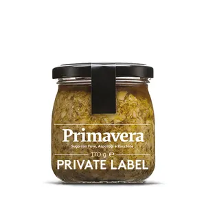 Private Label Oem Italiaanse Primavera Saus Met Tuinbonen, Asperges, Courgette En Spek Voor Retail