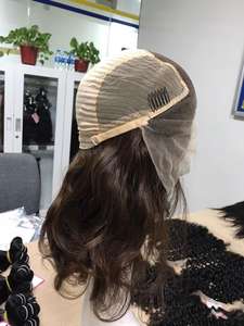 Haute qualité vierge Remy perruque de cheveux humains brun ondulé tissage Extension dentelle transparente couleur claire prix de gros pour le noir - Product Image 6