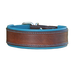 Vente chaude 100% collier de chien en cuir véritable de qualité supérieure rembourrage doux fantaisie solide disponible toutes les tailles-Fabricant direct - Product Image 1