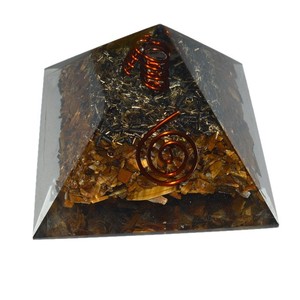 Get Online Super Tiger Eye Orgone Pyramids with Crystal Point : Super Tiger Eye Orgone Pyramids with Crystal Point for Sale - Product Image 1