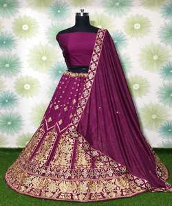 Prix de gros sur la mode Georgette broderie séquence travail Lehenga Choli avec Dupatta ethnique Saree pour la fête mariée porter ApparelGarment - Product Image 5
