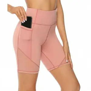 GSC SPORTS Women Sports Yoga Shorts Mobile Pocket High Waist Compression Base Layer Slim Fit Tight <b>Pants</b> Breathable Quick Dry - Product Image 1