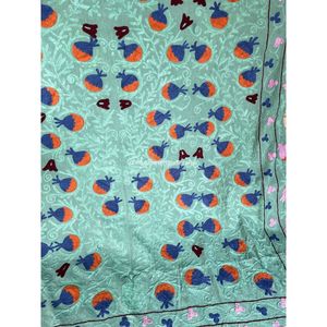 Funda de cama colgante de pared hecha a mano, ropa de cama india, tamaño Queen, algodón, Suzani, diseño bordado - Product Image 1