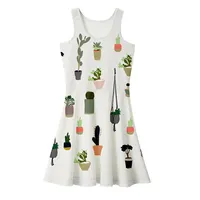 Robe décontractée de grande taille personnalisée avec logo en tricot imprimée par sublimation, débardeur côtelé à col rond et sans manches pour femmes, robes