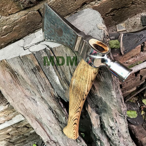 Hacha Tomahawk de acero de alto carbono hecha a mano, herramienta de bricolaje de grado Industrial, mango de madera de Fresno, martillo de cuero personalizado, hacha personalizable - Product Image 4