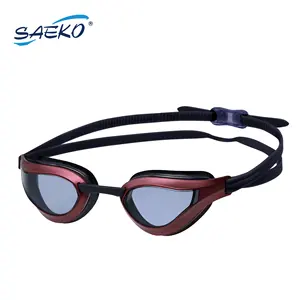 Saeko óculos de natação metálico, óculos de natação de visão ampla, capa metálica elite