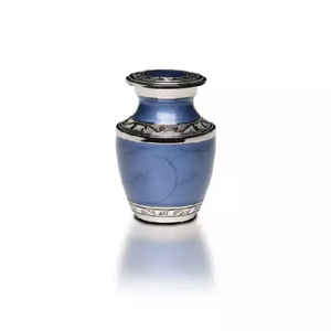 Urna de cremación de aluminio, recuerdo de esmalte púrpura para cenizas funerarias, Metal, latón/aluminio - Product Image 1