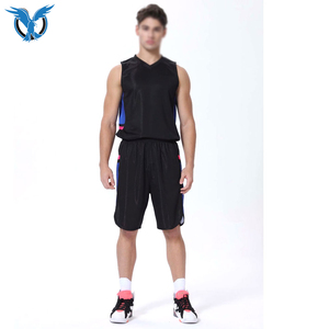 Conjunto de Uniforme de Baloncesto para Hombre, Camiseta sin Mangas con Cuello en V y Pantalones Cortos con Cintura Elástica, Diseño con Bloques de Color, Poliéster que Absorbe la Humedad - Product Image 3