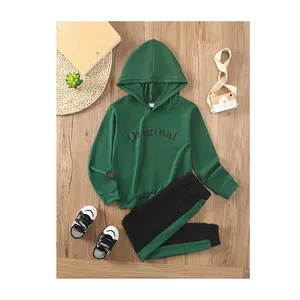 Latest Designer Casual Style 100% Cotton Winter Wear Sweatpants Hoodies Two Piece Baby Girls Clothing Set children sweat suits