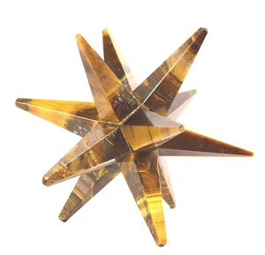 Cristal de alta calidad merkaba estrella hierro Ojo de Tigre merkaba 12 puntos Reiki curación cristal cuarzo Merkaba estrella piedra preciosa al por mayor - Product Image 1