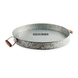 Plateau de service de mariage vintage personnalisable classique élégant plateau galvanisé plat de service en gros design classique taille personnalisée - Product Image 4