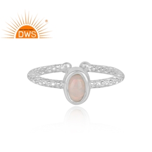 Handmade Fine Sterling <b>Silver</b> Stackable <b>Ring</b> Ethiopian <b>Opal</b> Gemstone <b>Ring</b> Certificated Wholesale <b>Silver</b> Jewelry - Product Image 3