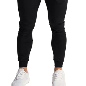 Pantalones de chándal de gimnasio para hombre personalizados de alta calidad pantalones de ejercicio de entrenamiento de algodón ajustados cintura media lavado oscuro bordado Casual - Product Image 3