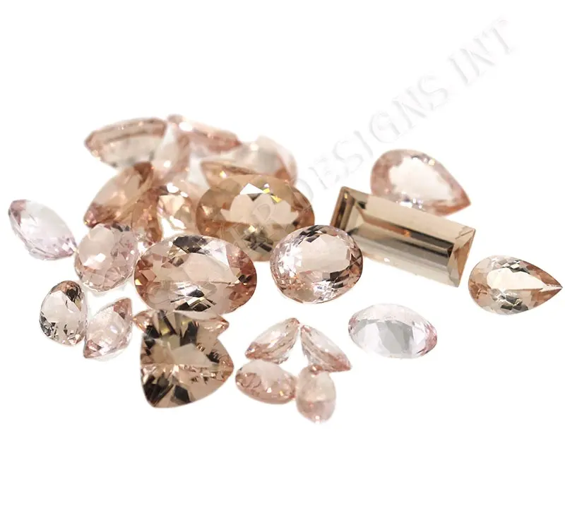 pink peach morganite loose gemstone faceted beads manufacturer jaipur