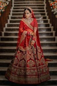 Vestido de novia con cuentas de cristal, nuevo, bonito vestido de novia con lehenga, elegante, embellecedor, trabajo de piedra para boda = 2021 - Product Image 2