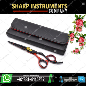Tijeras profesionales para cabello negro y rojo Herramientas para extensiones de cabello - Product Image 3