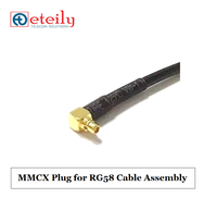 Connecteur R/A mâle ETEILY MMCX pour câble RG58 fabriqué en Inde plaqué or prise MMCX à faible perte orientée à 90 degrés de haute qualité
