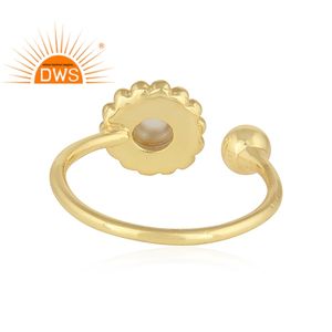 Bague en cristal de quartz Fabricant de bague en pierre précieuse Design antique Plaqué or 18 carats Argent 925 Bague pour fille Bijoux Collection classique - Product Image 3