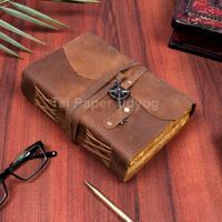 Diario de cuero personalizado, libreta de cuero grande, tamaño A5, aspecto Vintage, antiguo, hecho a mano, diario de escritura