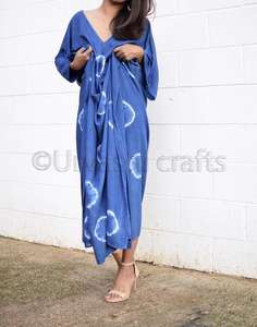 Bohemian Style Ladies Beachwear Tie Dye Long Kaftan for Women's Floral Long Swimwear Cover Ups - Product Image 2