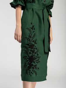 Novedad de verano, vestido de vacaciones informal de estilo bohemio para mujer, Midi corto de media manga con cuello redondo y bordado Floral y volantes drapeados - Product Image 4