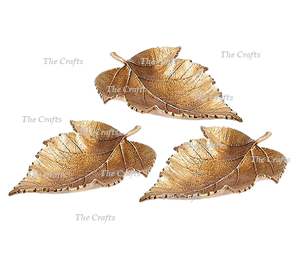 Plato para servir de hoja de color dorado de aluminio de diseño atractivo con plato de hoja de bandeja de tocador de calidad superior a un precio asequible - Product Image 1