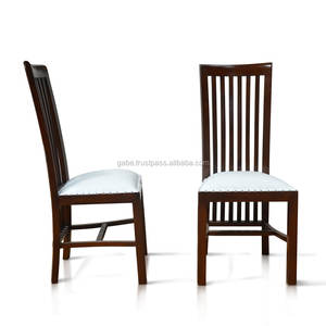 Chaise d'appoint en teck massif Bolero avec siège en cuir brun pour salle à manger, mobilier de maison - Product Image 3