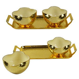 ชามโลหะสุดพิเศษสำหรับเสิร์ฟอาหาร,ถ้วยมีสีเคลือบเงาที่ดีที่สุดสำหรับตกแต่งบ้านชามตกแต่งเทศกาลและงานเลี้ยง - Product Image 3