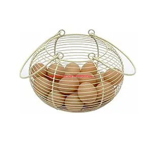 White Custom Made Design Wire Hanging hen Egg Holder Or Basket Customized Design And High Quality