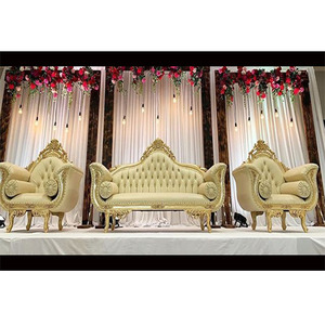 Conjunto de sofá Maharaja de escenario de boda de lujo, nuevo conjunto de sofá rey de escenario de boda musulmán, muebles de escenario de recepción de boda con clase - Product Image 1