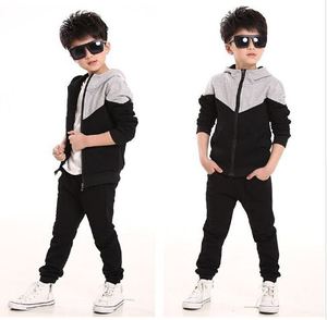 Enfant vêtements enfants vêtements de sport contraste empiècement poitrine fermeture éclair survêtement pour enfants unisexe - Product Image 2