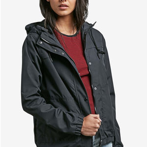 Chaquetas cortavientos 100% Poliéster Resistencia al agua Mujeres Chaqueta cortavientos Varsity - Product Image 1