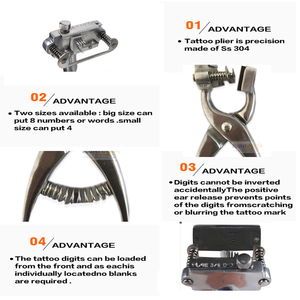 Pince à tatouer pour animaux de ferme, modèle Best-242-46, 5/16 chiffres, pour oreilles de lapin, mouton/chèvre, écologique et réutilisable, vente en gros, marque BEST - Product Image 4