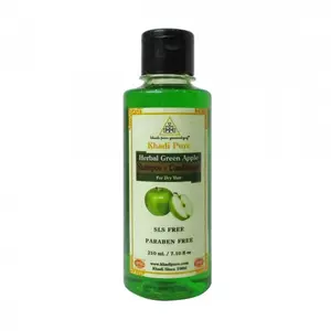 KHADI PURE HERBAL GREEN APPLE SHAMPOO + CONDITIONER SLS-PARABEN FREE - 210ML - Green apple shampoo for smooth and shiny hair