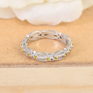 แหวนพลอยซิทรีนจากเซลติก925เงินแท้ดีไซน์แฟชั่นเครื่องประดับชั้นดีสำหรับผู้หญิง - Product Image 3