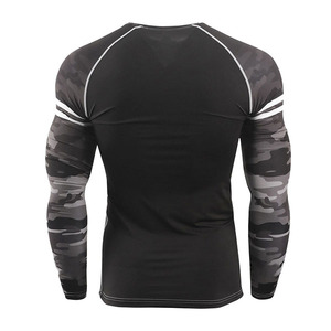Men's Full Sleeve Compression Rash Guard Black <b>Camo</b> Print Quick Dry Spandex Polyester <b>Top</b> - Product Image 5