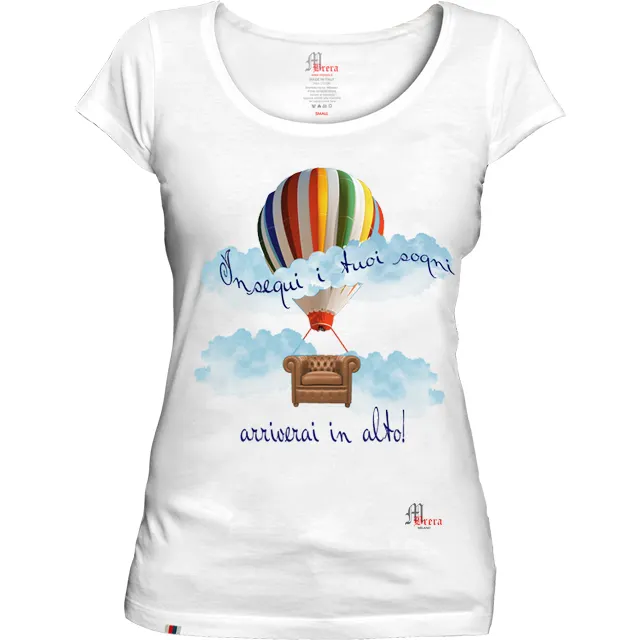 Woman Tshirt 100% cotton made in italy high quality new collection Hot air balloon