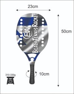 Raquetas de Tenis y Playa Hechas a Medida, Cara de 20 mm, Peso de 320-340 g, Longitud de 50 cm, Empuñadura de Fibra de Carbono - Product Image 1
