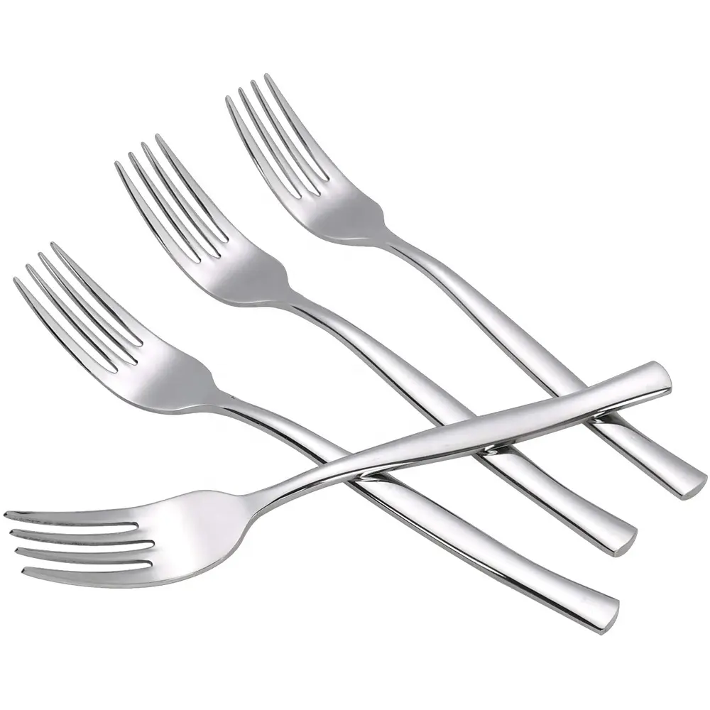 Più alta qualità in acciaio inox forchetta coltello cucchiaio con maniglia semplicità posate set posate per Hotel e casa tavolo da pranzo