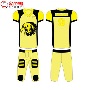 Conjunto de uniformes de fútbol americano transpirable y de talla grande con logotipo y diseño sublimados y personalizados. - Product Image 1