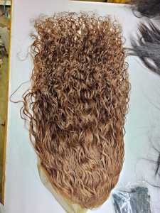 Pelucas de cabello crudo Rizado natural 13X4 Pelucas frontales Cutícula alineada Cabello humano sin procesar 613 Hueso Pelucas de cabello de visón recto - Product Image 4