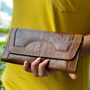 Cartera de mano de cuero crujido para mujer, accesorio elegante, multiusos, con logotipo personalizado - Product Image 3