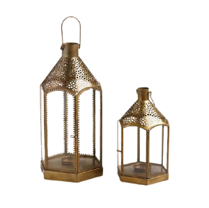 Polished Metal and Glass Candle <b>Lantern</b> Modern Metal and Glass Candle <b>Lantern</b> Luxury for Home Party Decoration - Product Image 3