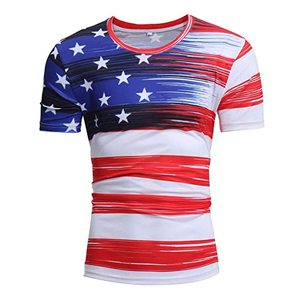Men's American Flag Eagle Print T Shirt Summer Casual O Neck Short Sleeve Loose Fit Graphic Tee Streetwear Patriotic USA T-Shirt - Product Image 3