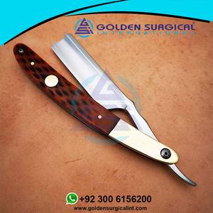 Maquinilla de afeitar recta con mango antiguo 440C para hombres, maquinilla de afeitar cortadora sólida de peso pesado con accesorios de latón - Product Image 4